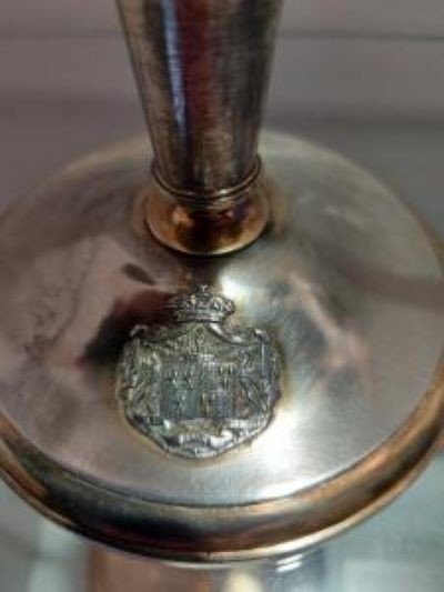 Candelabra In Silver Talleyrand Coat Of Arms France 1830-photo-2